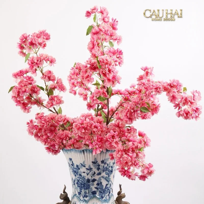 Set 2 Cành Hoa Anh Đào Trắng - White Sakura-Hoa Lụa-CẬU HAI HOME DECOR