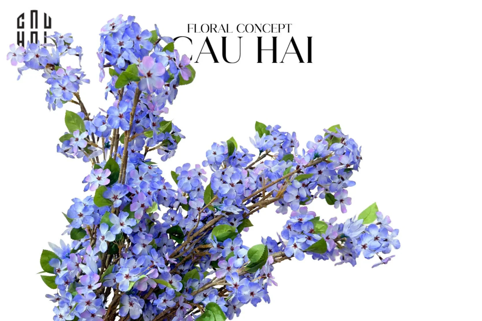Set 2 Cành Hoa Begonia-Hoa Lụa-CẬU HAI HOME DECOR