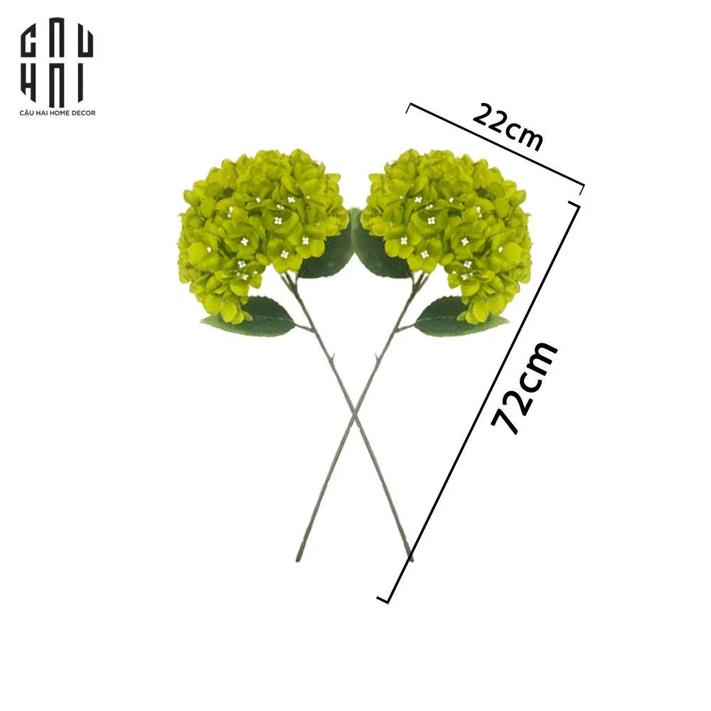 Set 2 Cành Hoa Cẩm Tú Cầu Đại - Xanh-Hoa Lụa-CẬU HAI HOME DECOR