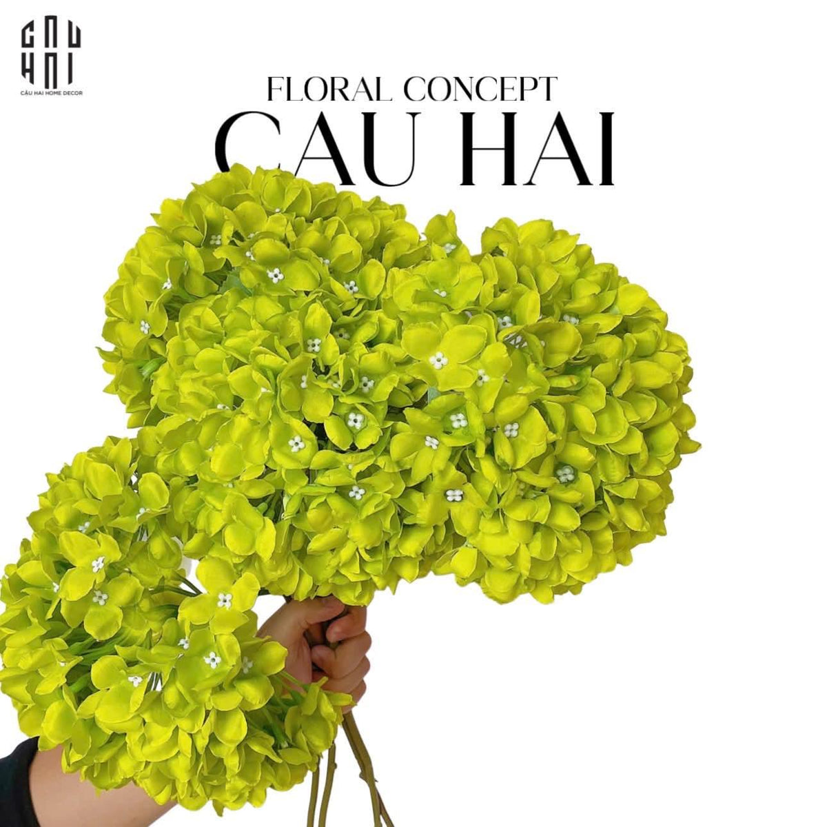 Set 2 Cành Hoa Cẩm Tú Cầu Đại - Xanh-Hoa Lụa-Đối tác tại Trung Quốc theo từng đơn đặt hàng-CẬU HAI HOME DECOR