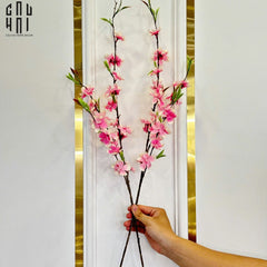 Set 2 Cành Hoa Đào - Hồng-Hoa Lụa-CẬU HAI HOME DECOR