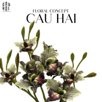 Set 2 Cành Hoa Địa Lan - Green Twilight-Hoa Lụa-CẬU HAI HOME DECOR