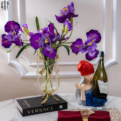 Set 2 Cành Hoa Diên Vĩ - Iris - Tím-Hoa Lụa-CẬU HAI HOME DECOR