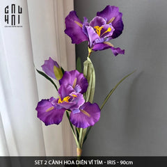 Set 2 Cành Hoa Diên Vĩ - Iris - Tím-Hoa Lụa-CẬU HAI HOME DECOR