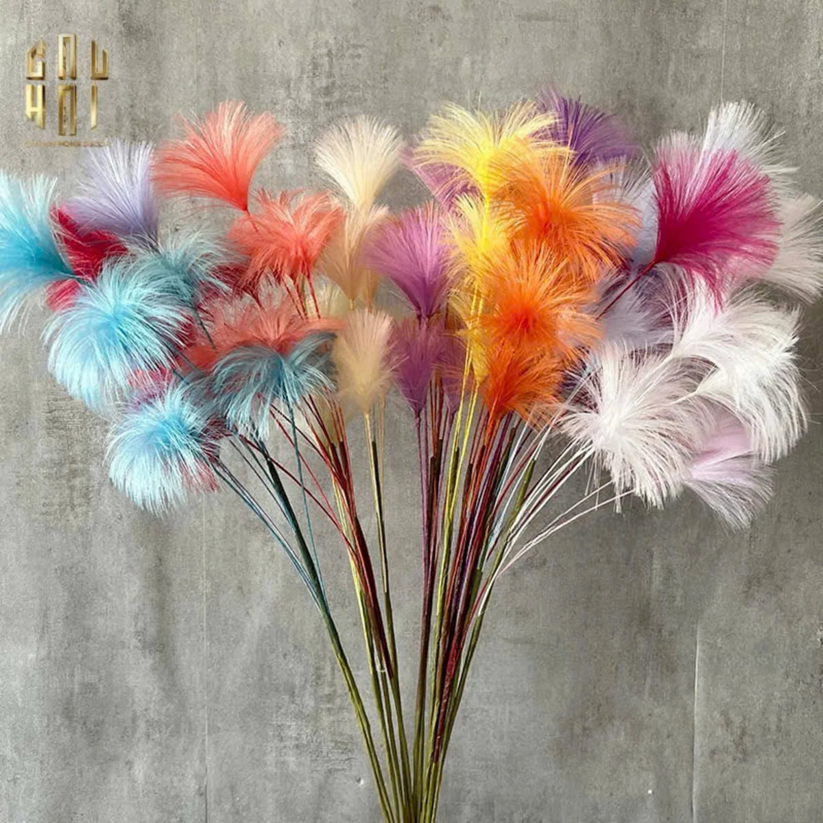 Set 2 Cành Hoa Firework Color Pop-Hoa Lụa-Đối tác tại Trung Quốc theo từng đơn đặt hàng-CẬU HAI HOME DECOR