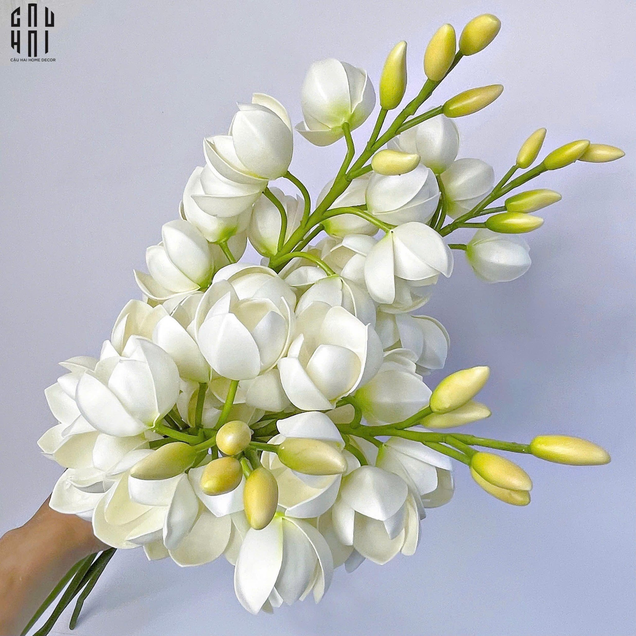 Set 2 Cành Hoa Lan Yucca-Hoa Lụa-CẬU HAI HOME DECOR