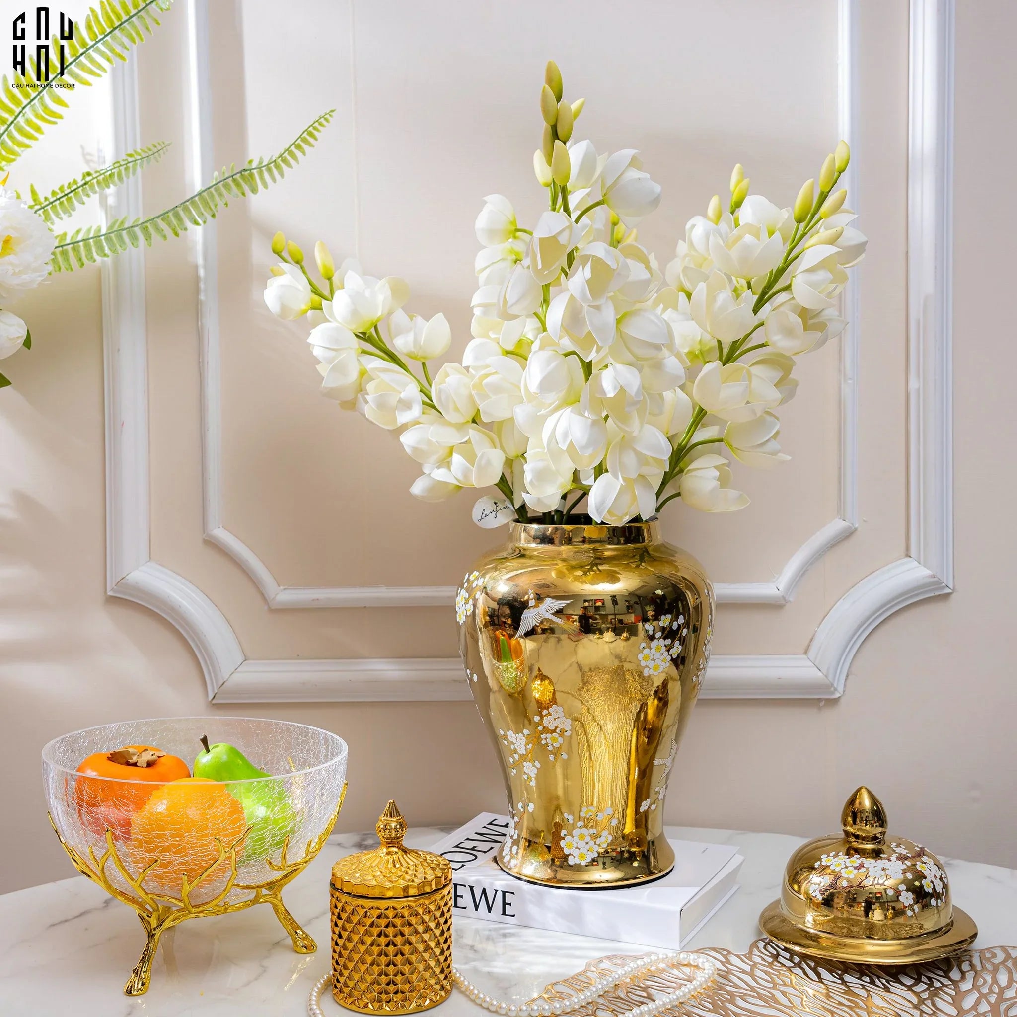 Set 2 Cành Hoa Lan Yucca-Hoa Lụa-CẬU HAI HOME DECOR