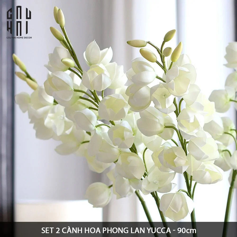 Set 2 Cành Hoa Lan Yucca-Hoa Lụa-CẬU HAI HOME DECOR