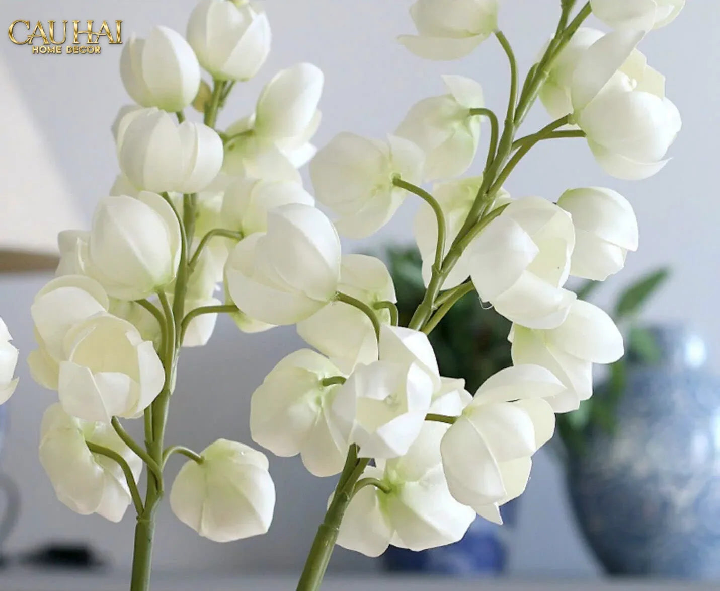 Set 2 Cành Hoa Lan Yucca-Hoa Lụa-CẬU HAI HOME DECOR
