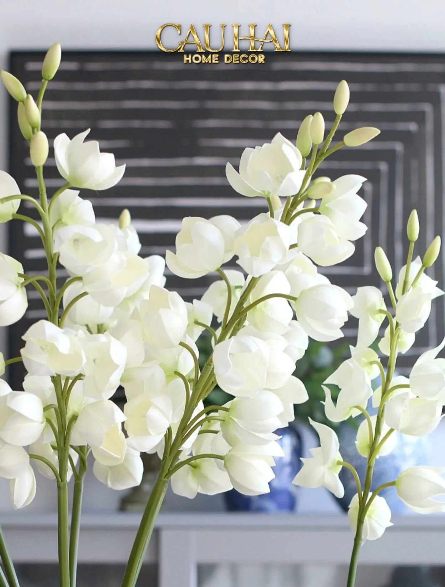 Set 2 Cành Hoa Lan Yucca-Hoa Lụa-CẬU HAI HOME DECOR