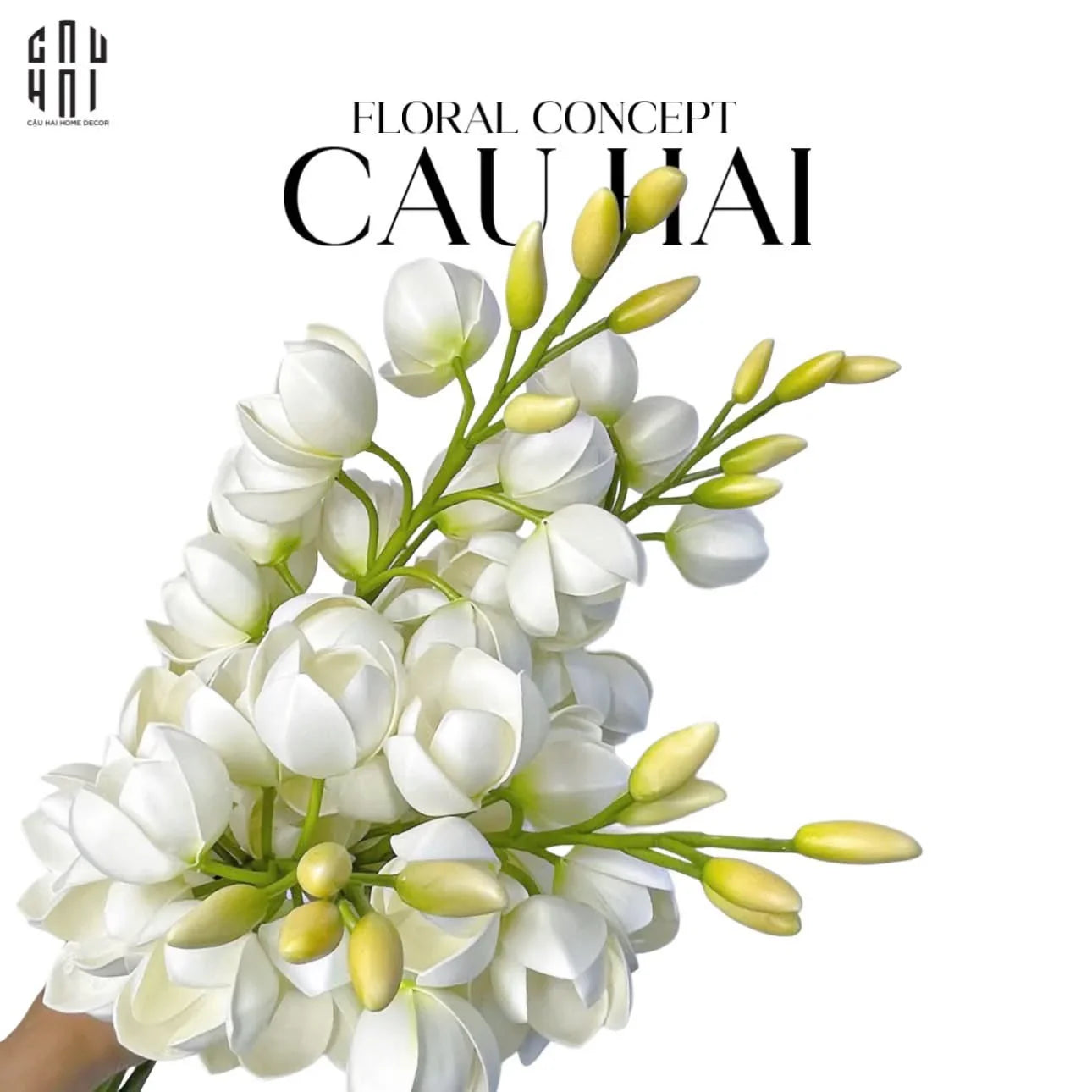 Set 2 Cành Hoa Lan Yucca-Hoa Lụa-CẬU HAI HOME DECOR