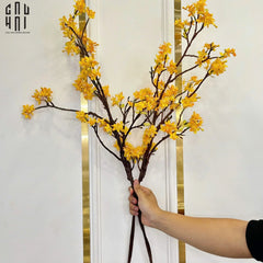 Set 2 Cành Hoa Nhài Forsythia-Hoa Lụa-CẬU HAI HOME DECOR