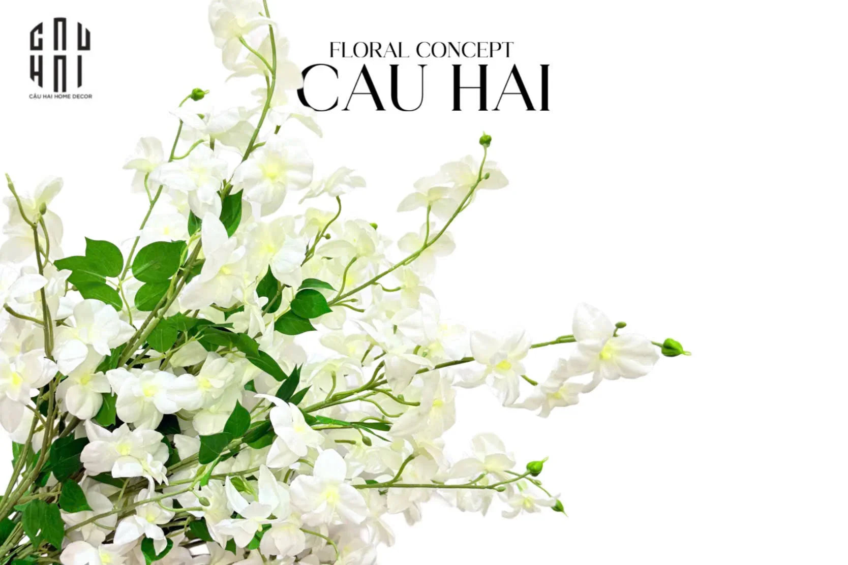 Set 2 Cành Hoa Nhài Tây-Hoa Lụa-CẬU HAI HOME DECOR