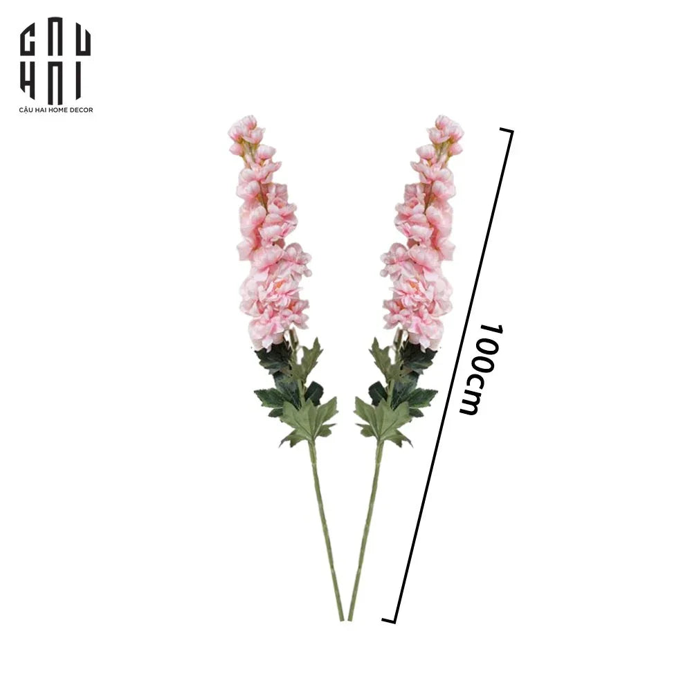 Set 2 Cành Hoa Phi Yến - Delphinium - Hồng Nhạt-Hoa Lụa-CẬU HAI HOME DECOR