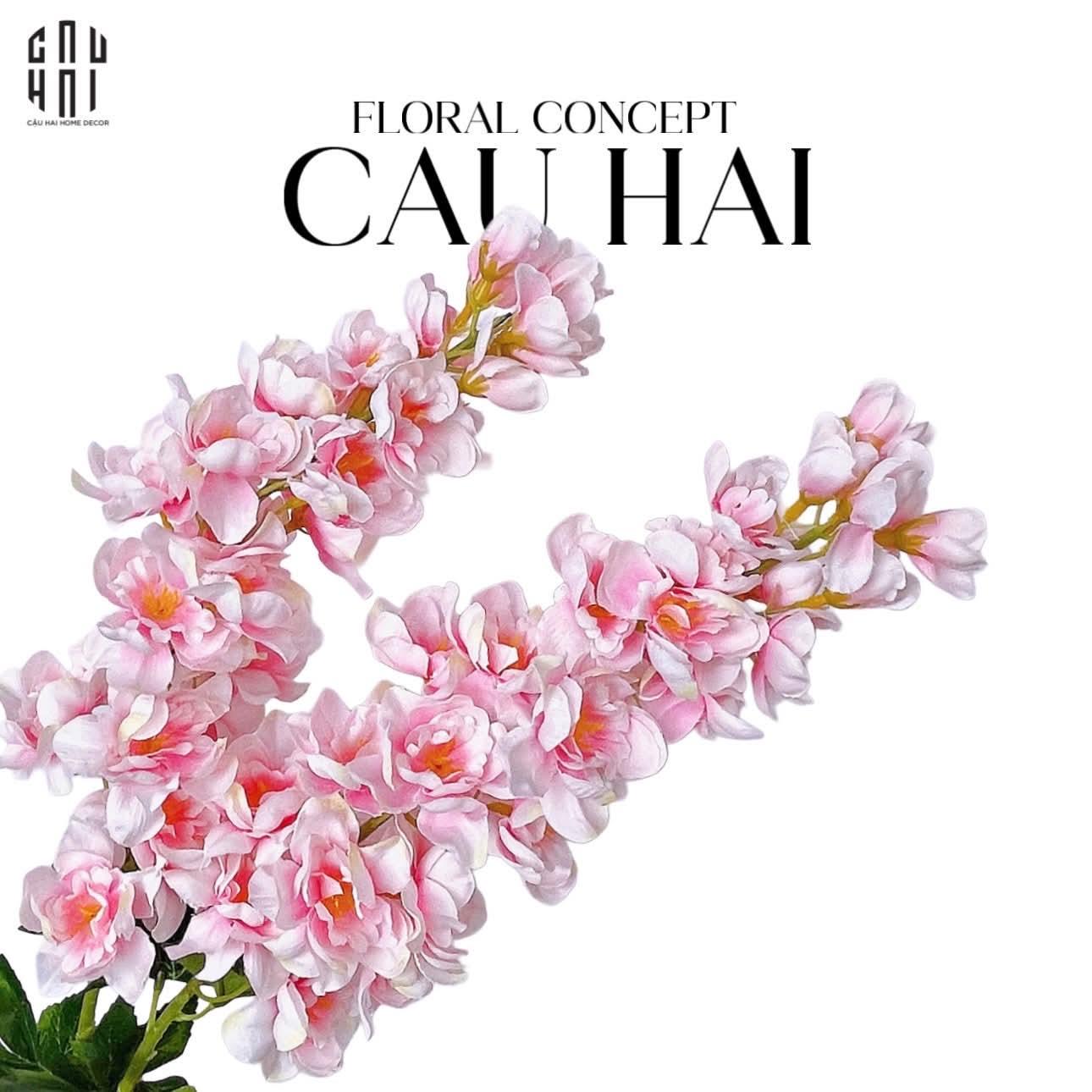 Set 2 Cành Hoa Phi Yến - Delphinium - Hồng Nhạt-Hoa Lụa-CẬU HAI HOME DECOR