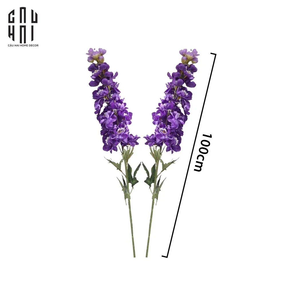 Set 2 Cành Hoa Phi Yến - Delphinium - Tím-Hoa Lụa-CẬU HAI HOME DECOR