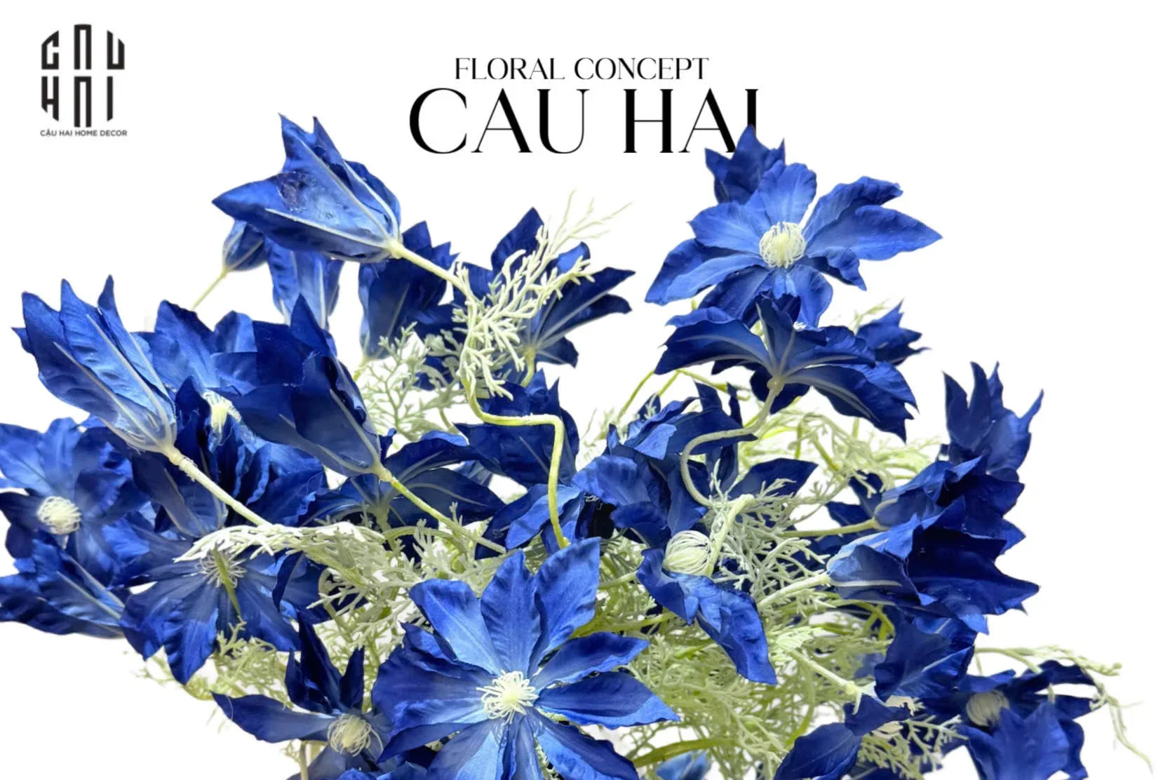 Set 2 Cành Hoa Táo Gai - Blue Ocean-Hoa Lụa-CẬU HAI HOME DECOR