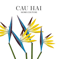 Set 2 Cành Hoa Thiên Điểu - Jaune Azure-Hoa Lụa-CẬU HAI HOME DECOR