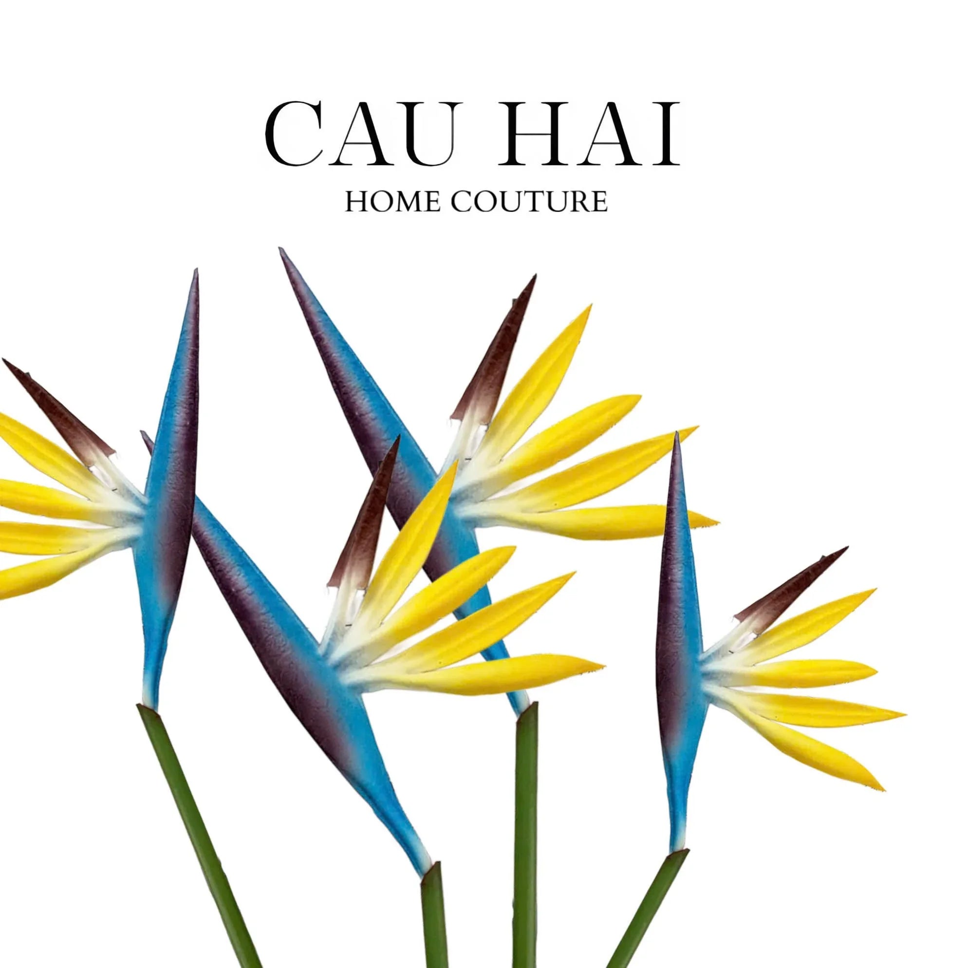 Set 2 Cành Hoa Thiên Điểu - Jaune Azure-Hoa Lụa-CẬU HAI HOME DECOR