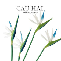 Set 2 Cành Hoa Thiên Điểu - Neige Bleu (Tuyết)-Hoa Lụa-CẬU HAI HOME DECOR