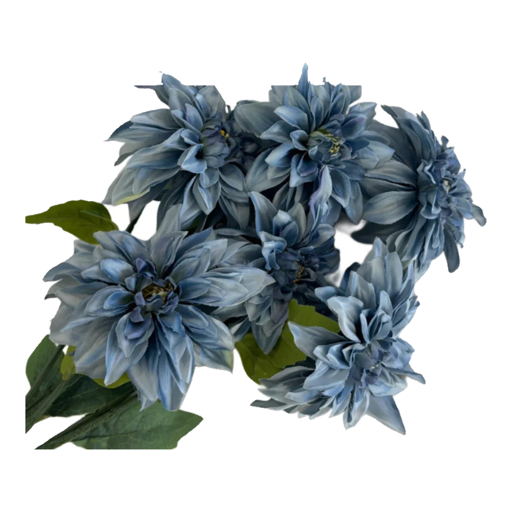 Set 2 Cành Hoa Thược Dược Dahlia - Midnight Blue
