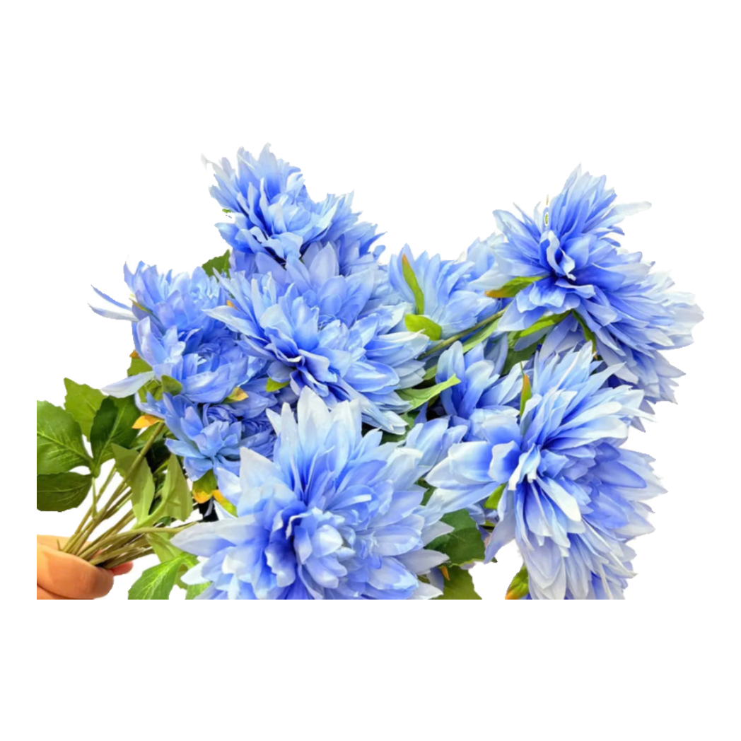 Set 2 Cành Hoa Thược Dược Dahlia - Sky Blue