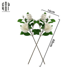 Set 2 Cành Hoa Trà Trắng-Hoa Lụa-CẬU HAI HOME DECOR