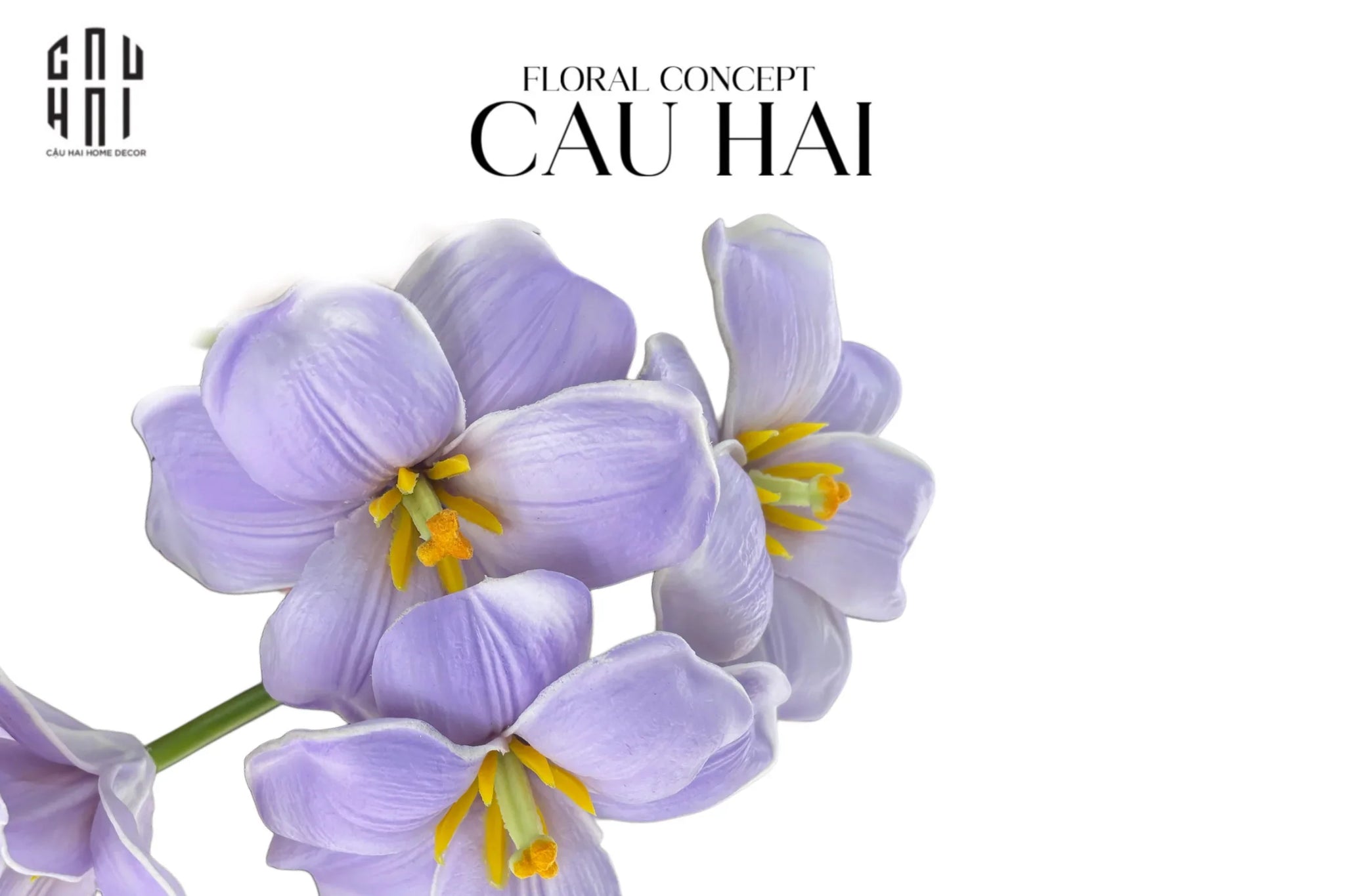 Set 2 Cành Hoa Tulip Blooming Light Purple-Hoa Lụa-CẬU HAI HOME DECOR