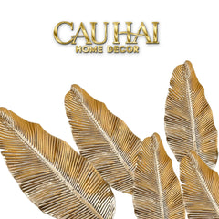 Set 2 Cành Lá Gold Kim Diệp Phú Quý – Golden Leaf Branches-Hoa Lụa-CẬU HAI HOME DECOR