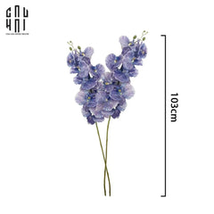 Set 2 Cành Lan Hồ Điệp Cánh Xoăn - Xanh Tím-CẬU HAI HOME DECOR