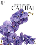 Set 2 Cành Lan Hồ Điệp Cánh Xoăn - Xanh Tím-Hoa Lụa-Đối tác tại Trung Quốc theo từng đơn đặt hàng-CẬU HAI HOME DECOR
