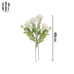 Set 2 Cành Mao Lương Ranunculus - Trắng-Hoa Lụa-CẬU HAI HOME DECOR