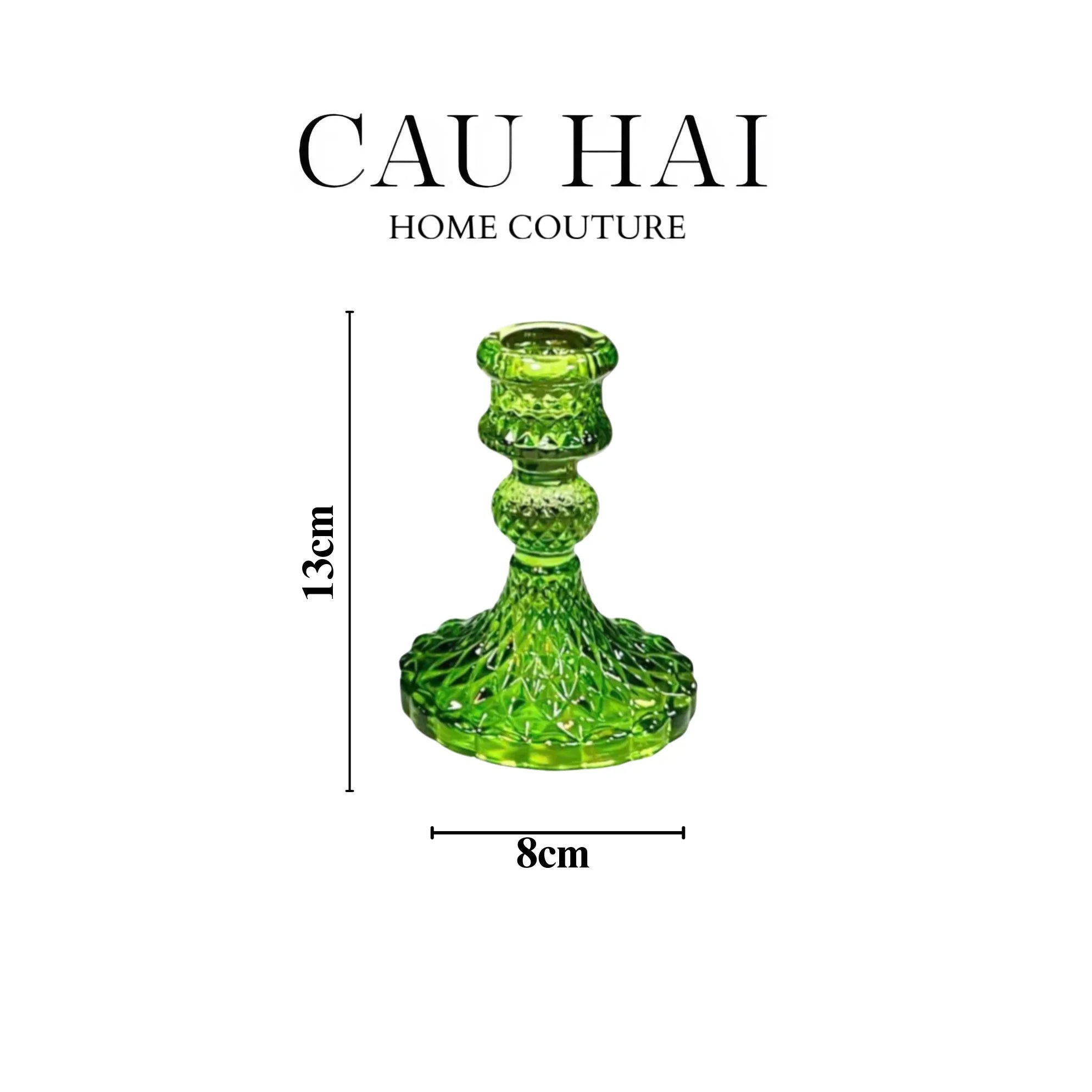 Set 2 Đế Nến Crystal Vert Éclat-CẬU HAI HOME DECOR