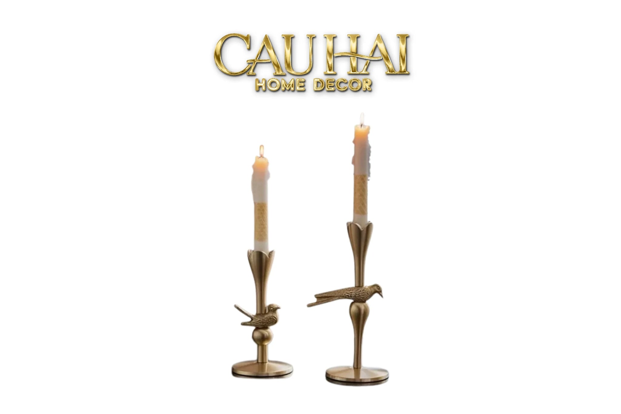 Set 2 Đế Nến Đồng Brasson Bird Harmonia Candle Holders-ĐÈN TRANG TRÍ-CẬU HAI HOME DECOR