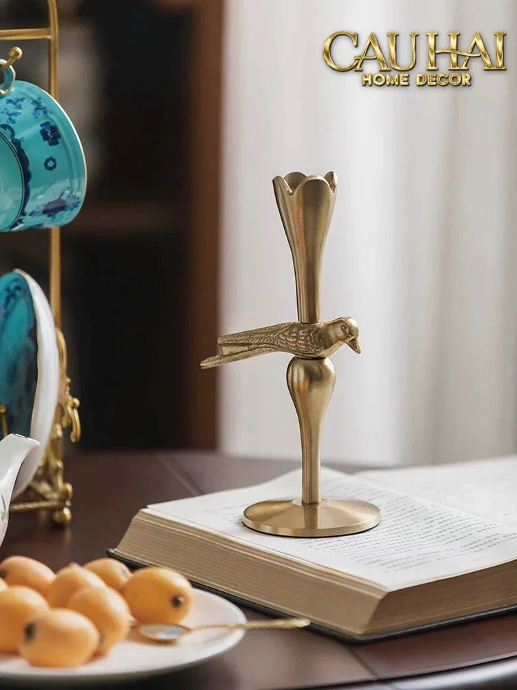 Set 2 Đế Nến Đồng Brasson Bird Harmonia Candle Holders-CẬU HAI HOME DECOR