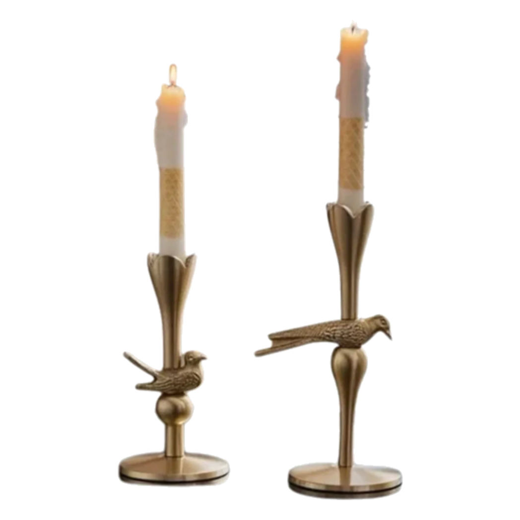 Set 2 Đế Nến Đồng Brasson Bird Harmonia Candle Holders - CẬU HAI HOME DECOR