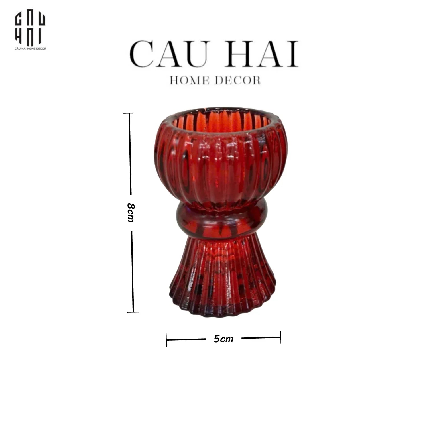 Set 2 Đế Nến Pha Lê Rouge Éclat-ĐẾ NẾN-CẬU HAI HOME DECOR