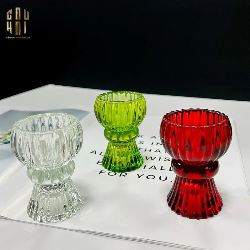 Set 2 Đế Nến Pha Lê Rouge Éclat-ĐẾ NẾN-Đối tác tại Trung Quốc theo từng đơn đặt hàng-CẬU HAI HOME DECOR