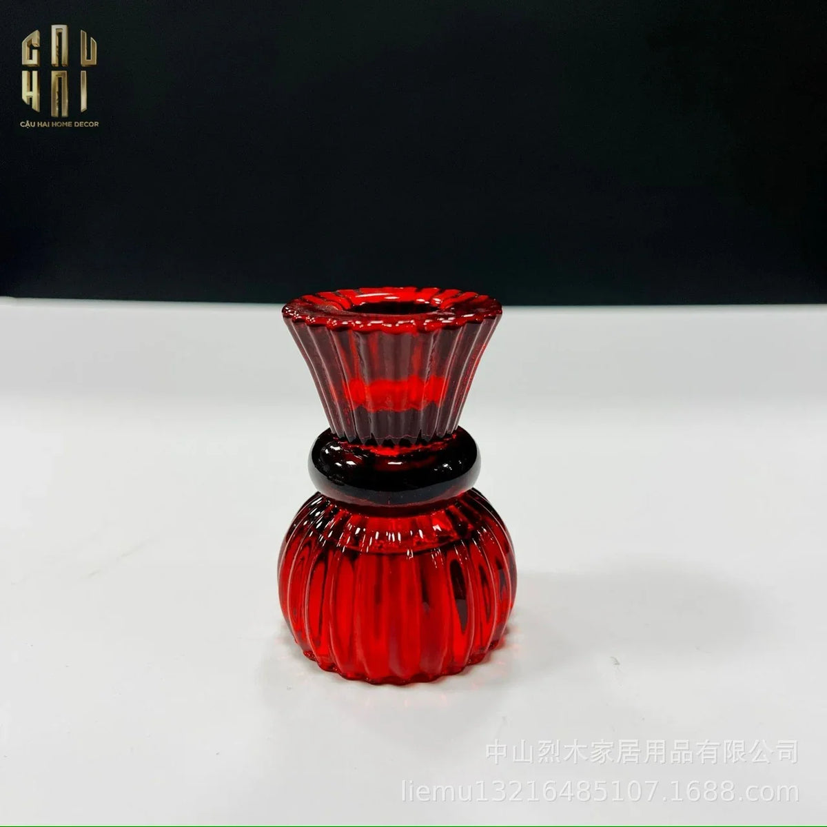 Set 2 Đế Nến Pha Lê Rouge Éclat-ĐẾ NẾN-Đối tác tại Trung Quốc theo từng đơn đặt hàng-CẬU HAI HOME DECOR