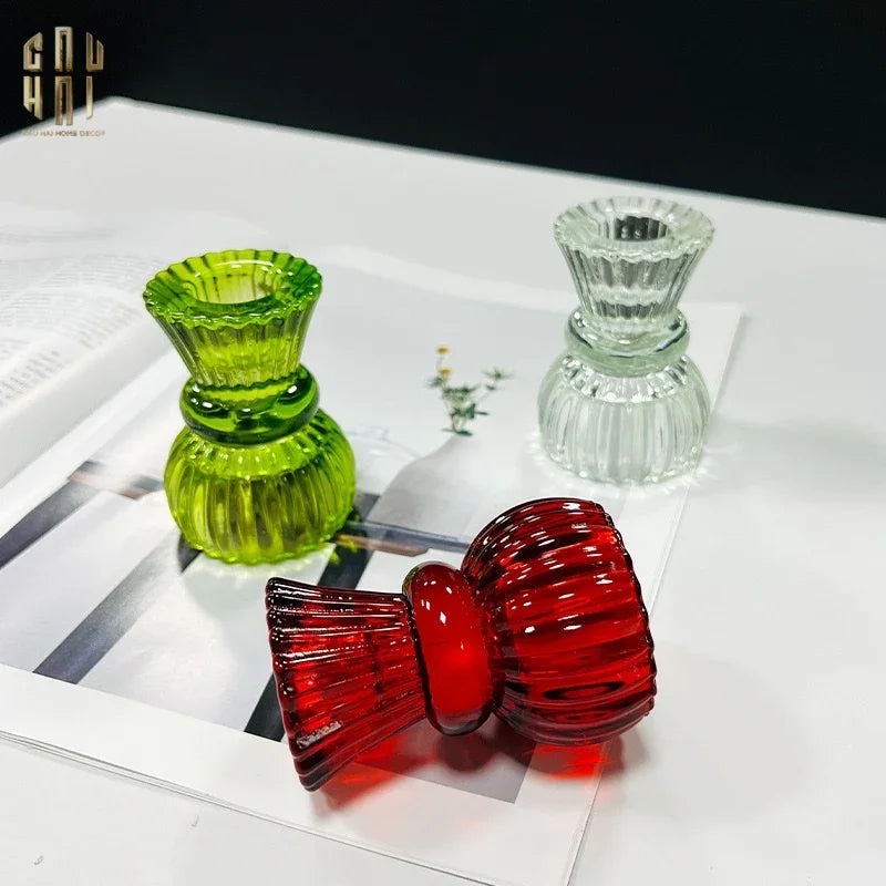 Set 2 Đế Nến Pha Lê Rouge Éclat-CẬU HAI HOME DECOR