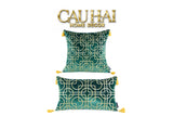 Set 2 Gối Nhung Emerald Lumina Grid 45X45/-VỎ GỐI-CẬU HAI HOME DECOR