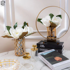 Set 2 Hoa Mộc Lan Trắng - Magnolia Grandiflora-TƯỢNG TRANG TRÍ-CẬU HAI HOME DECOR