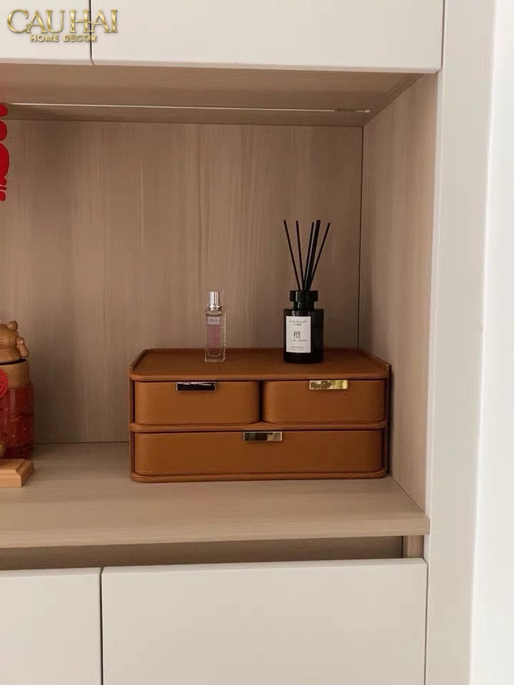 Set 2 Hộp Lưu Trữ Da Pu Alexander-CẬU HAI HOME DECOR