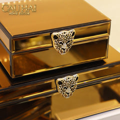 Set 2 Hộp Trang Sức Mirror Chữ Nhật Panther Argenté Bronze-HỘP TRANG SỨC-CẬU HAI HOME DECOR
