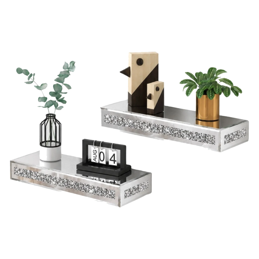 Set 2 Kệ Treo Tường Starlight Mirrored Crystal Shelf-Kệ Treo Tường-CẬU HAI HOME DECOR-CẬU HAI HOME DECOR