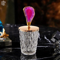 Set 2 Lọ Đá Mã Não - Quartz Pink-HŨ TRANG TRÍ-CẬU HAI HOME DECOR