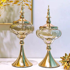 Set 2 Lọ Kẹo Imperial Crown Vessel H42/44-Lọ kẹo Canister Bonbonnière-CẬU HAI HOME DECOR