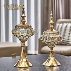 Set 2 Lọ Kẹo Imperial Crown Vessel H42/44-Lọ kẹo Canister Bonbonnière-CẬU HAI HOME DECOR