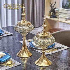 Set 2 Lọ Kẹo Imperial Crown Vessel H42/44-Lọ kẹo Canister Bonbonnière-CẬU HAI HOME DECOR