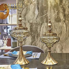 Set 2 Lọ Kẹo Imperial Crown Vessel H42/44-Lọ kẹo Canister Bonbonnière-CẬU HAI HOME DECOR